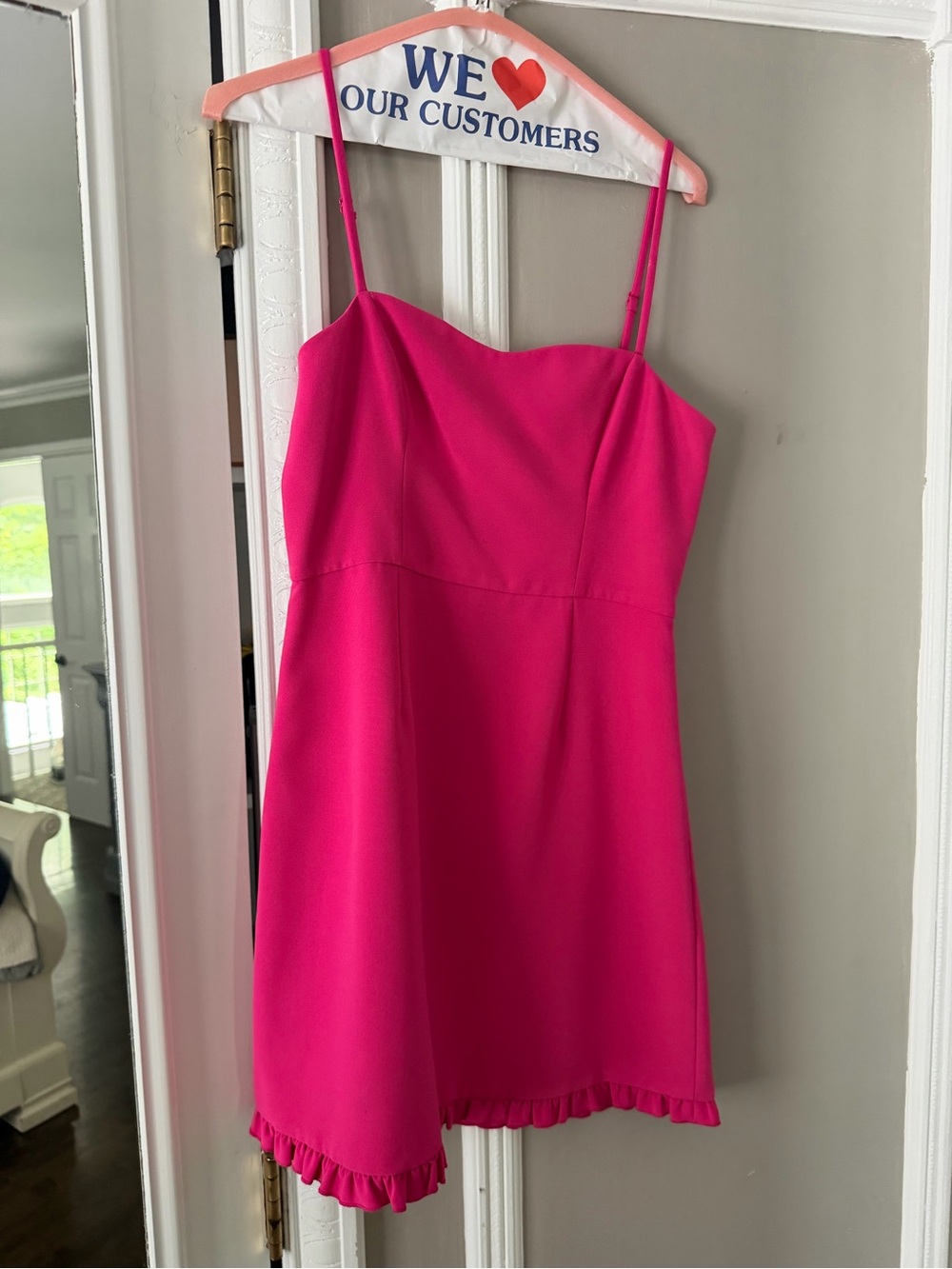 French Connection Hot Pink Spaghetti Strap Mini Dress